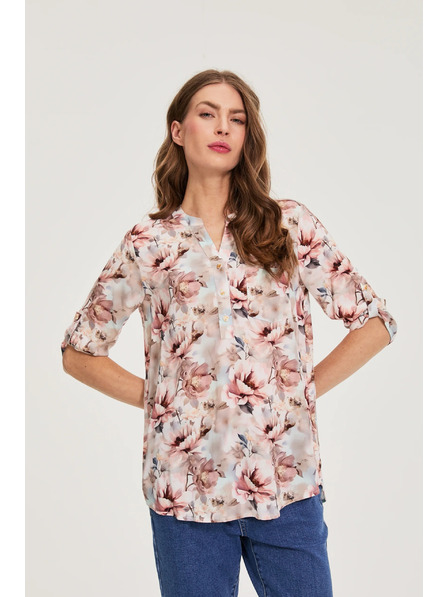 Moodo Košulja od viskoze s cvjetovima ružičasta Moodo