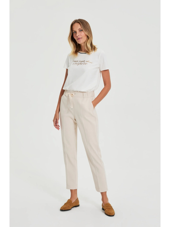 Moodo Bež hlače sa naborima Moodo