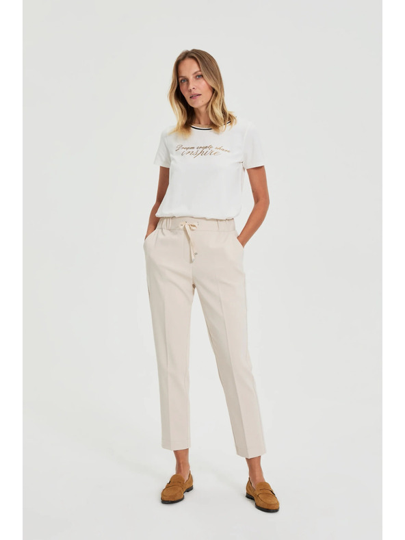 Moodo Bež hlače sa naborima Moodo