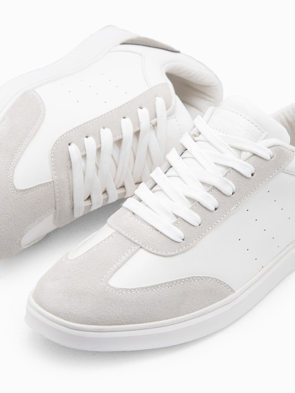 Ombre Clothing Uske muške tenisice OLDSCHOOL - bijela V3 OM-FOCS-0104 Ombre Clothing