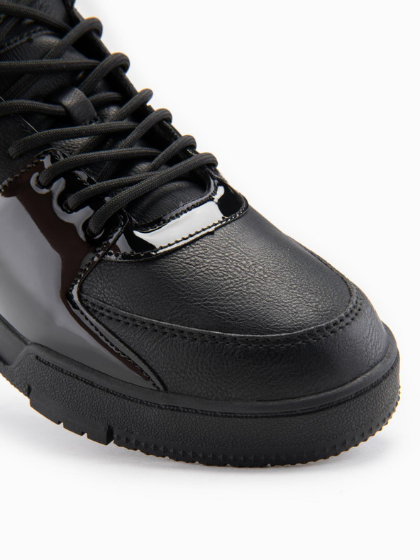 Ombre Clothing Muške visoke tenisice sa sjajnim elementima - crne V1 OM-FOSH-0178 Ombre Clothing