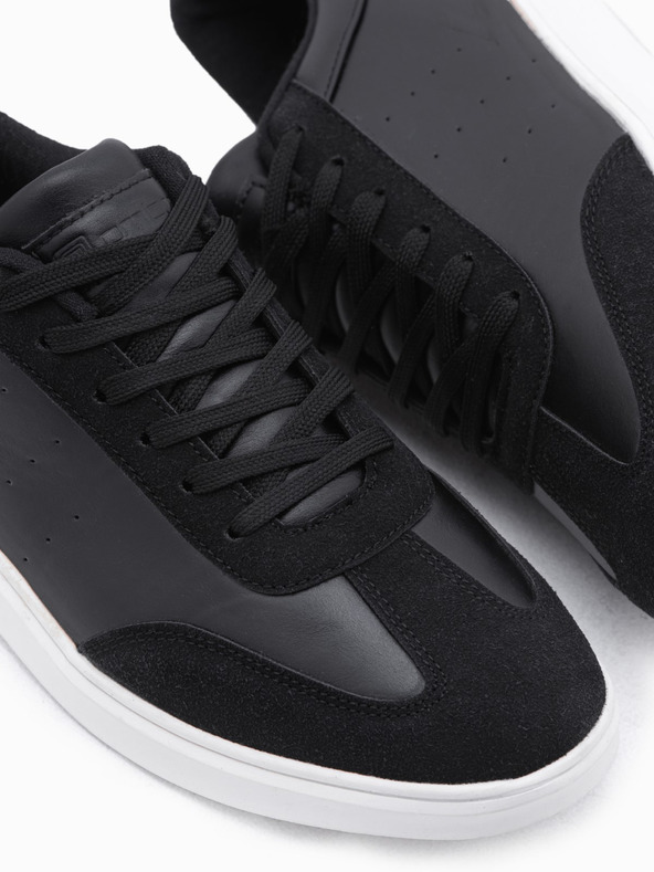 Ombre Clothing Uske muške tenisice OLDSCHOOL cipele - crna V2 OM-FOCS-0104 Ombre Clothing