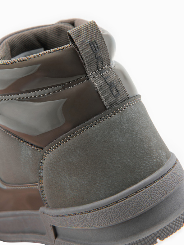 Ombre Clothing Muške visoke tenisice sa sjajnim elementima - smedje V4 OM-FOSH-0178 Ombre Clothing