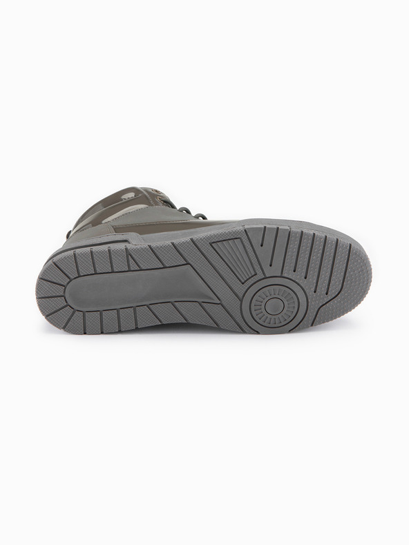 Ombre Clothing Muške visoke tenisice sa sjajnim elementima - smedje V4 OM-FOSH-0178 Ombre Clothing