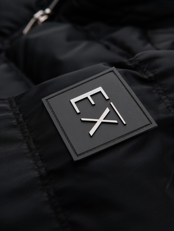 Ombre Clothing Muška stepena jakna sa sjajem i stojacim vratom - crna V1 OM-JALP-0218 Ombre Clothing