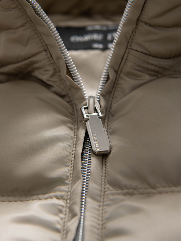 Ombre Clothing Muška stepena jakna sa sjajem i stojacim vratom - svetlo siva V5 OM-JALP-0218 Ombre Clothing