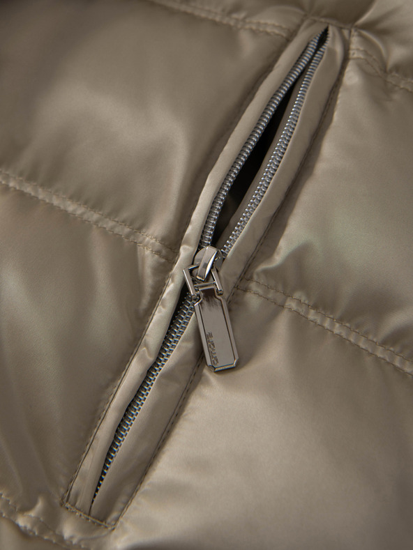 Ombre Clothing Muška stepena jakna sa sjajem i stojacim vratom - svetlo siva V5 OM-JALP-0218 Ombre Clothing