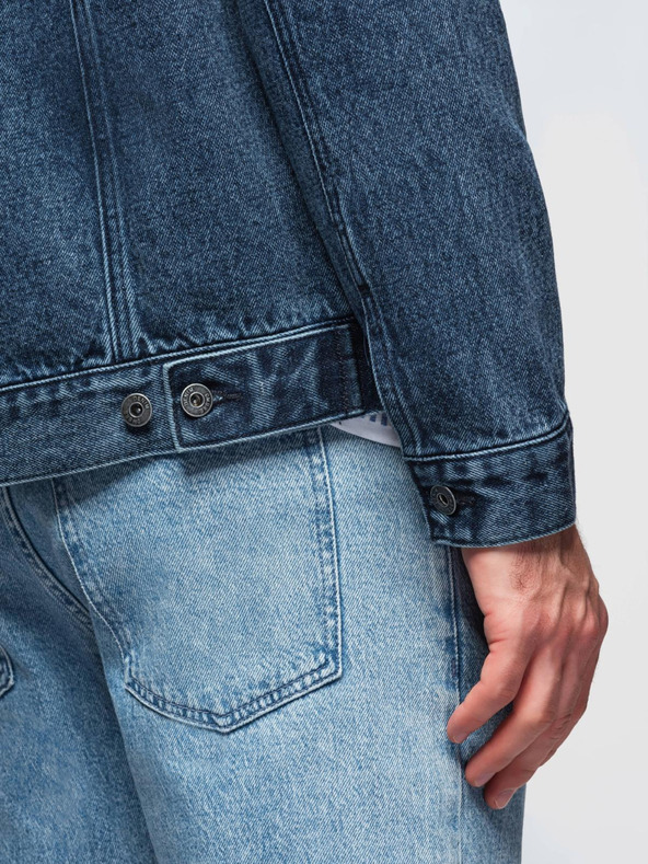 Ombre Clothing Muška farmerska jakna katana s pranjem - plava V4 OM-JADJ-0219 Ombre Clothing