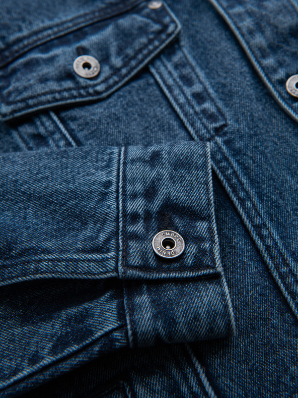 Ombre Clothing Muška farmerska jakna katana s pranjem - plava V4 OM-JADJ-0219 Ombre Clothing