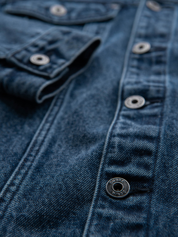 Ombre Clothing Muška farmerska jakna katana s pranjem - plava V4 OM-JADJ-0219 Ombre Clothing