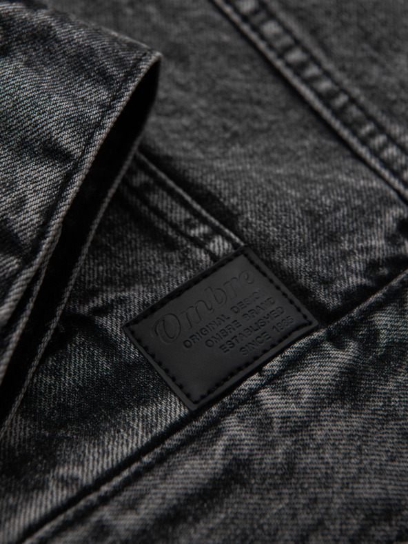 Ombre Clothing Muška farmerska jakna katana s pranjem - grafit V5 OM-JADJ-0219 Ombre Clothing