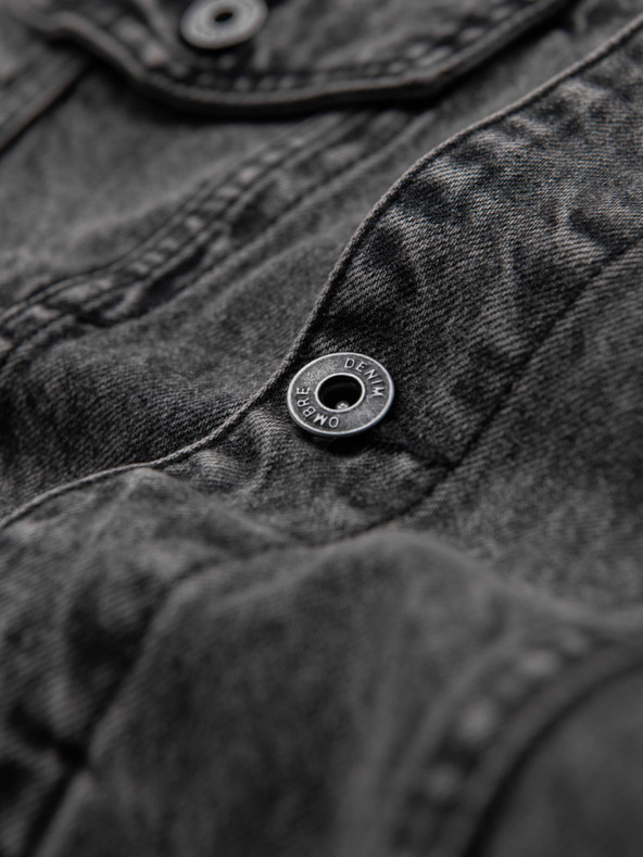 Ombre Clothing Muška farmerska jakna katana s pranjem - grafit V5 OM-JADJ-0219 Ombre Clothing