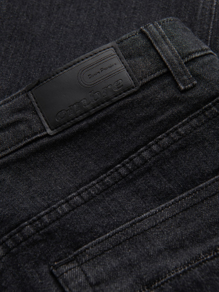 Ombre Clothing Muške farmerske hlače s oštecenim dijelom REGULAR FIT - crne V2 OM-PADP-0241 Ombre Clothing