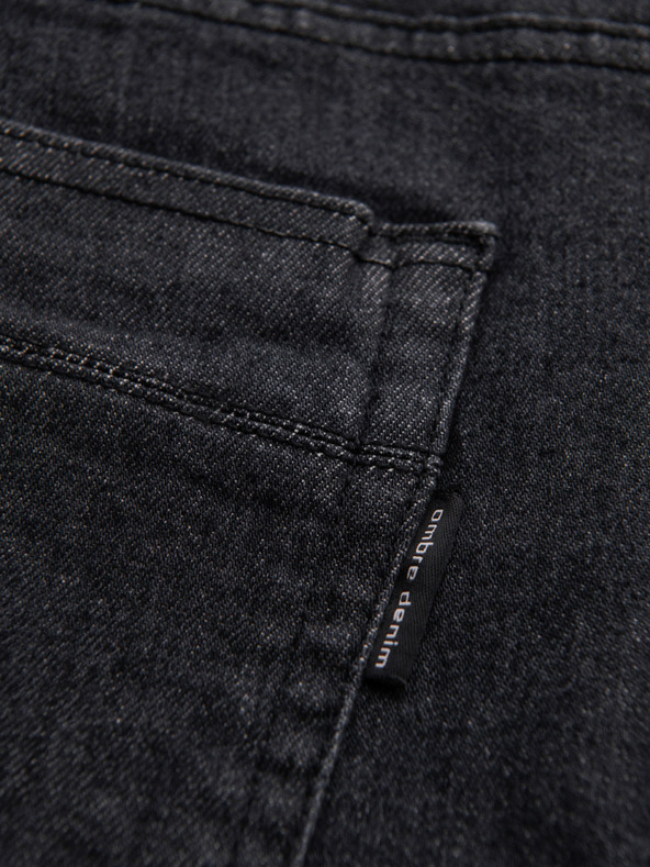 Ombre Clothing Muške farmerske hlače s oštecenim dijelom REGULAR FIT - crne V2 OM-PADP-0241 Ombre Clothing