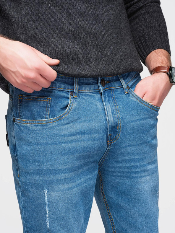 Ombre Clothing Muške farmerske hlače proširene REGULAR FIT - plave V3 OM-PADP-0241 Ombre Clothing