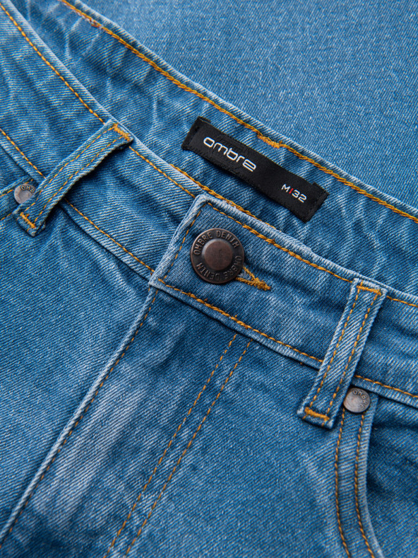 Ombre Clothing Muške farmerske hlače proširene REGULAR FIT - plave V3 OM-PADP-0241 Ombre Clothing