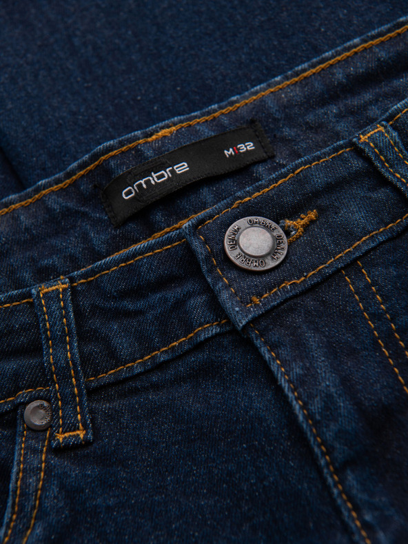 Ombre Clothing Muške farmerske hlače REGULAR FIT - tamno plave V4 OM-PADP-0241 Ombre Clothing