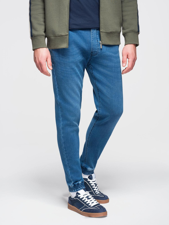 Ombre Clothing Muške farmerske hlače sa vezicama u struku - plave V1 OM-PADJ-0242 Ombre Clothing