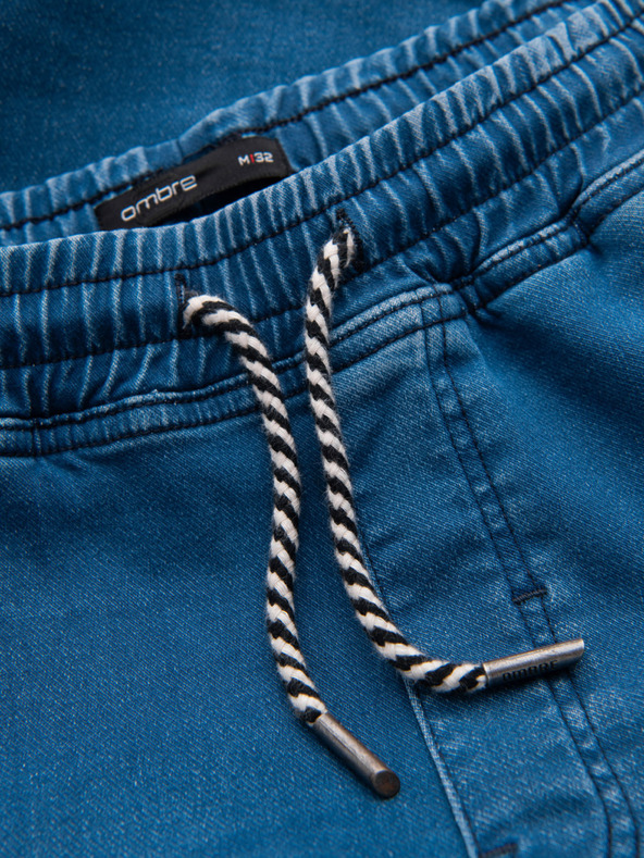 Ombre Clothing Muške farmerske hlače sa vezicama u struku - plave V1 OM-PADJ-0242 Ombre Clothing