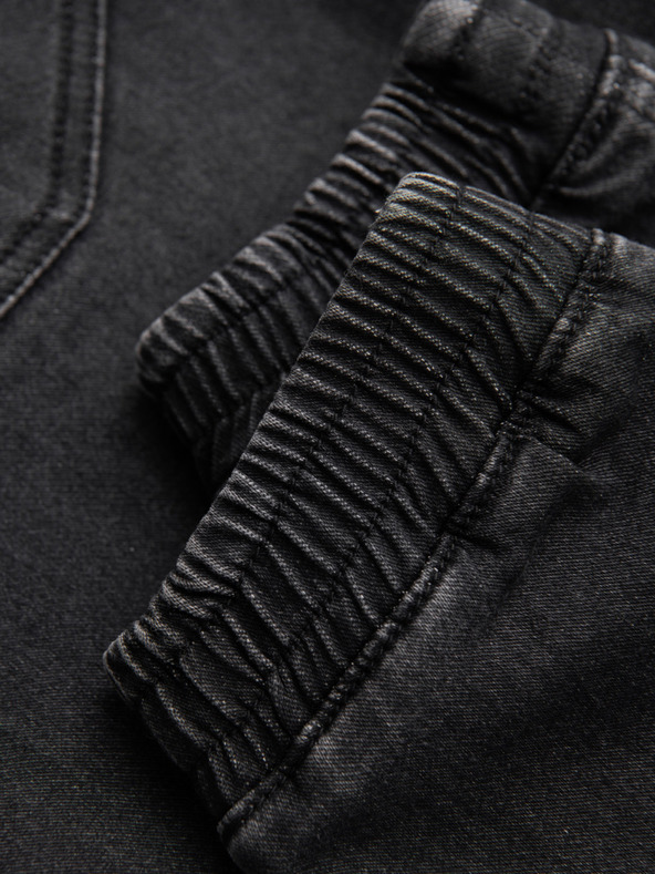 Ombre Clothing Muške farmerske hlače sa vezicama u struku - crne V4 OM-PADJ-0242 Ombre Clothing