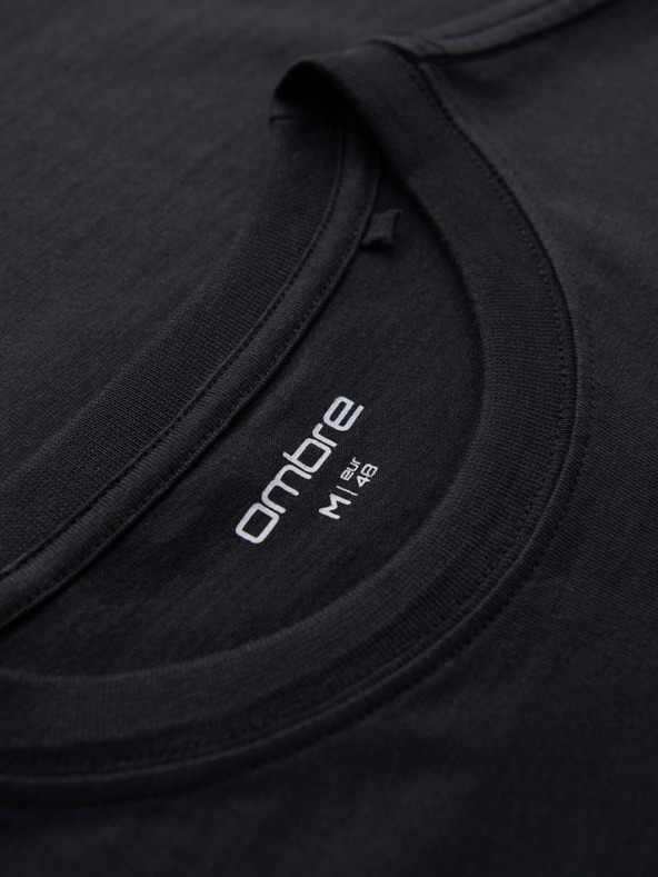Ombre Clothing Muška pletena majica s tiskom i REGULAR krojem - crna V2 OM-TSPT-0231 Ombre Clothing