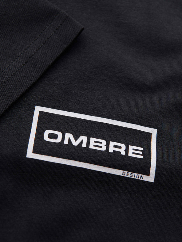 Ombre Clothing Muška pletena majica s tiskom i REGULAR krojem - crna V2 OM-TSPT-0231 Ombre Clothing