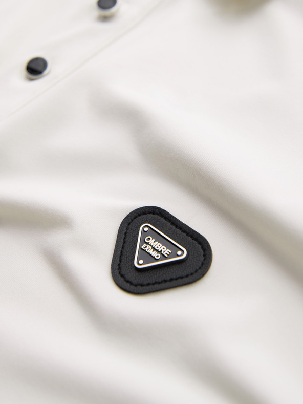 Ombre Clothing Muška elegantna polo majica od elastične tkanine - kremasta V2 OM-POSS-0150 Ombre Clothing