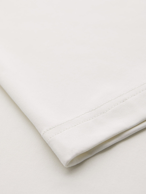 Ombre Clothing Muška elegantna polo majica od elastične tkanine - kremasta V2 OM-POSS-0150 Ombre Clothing