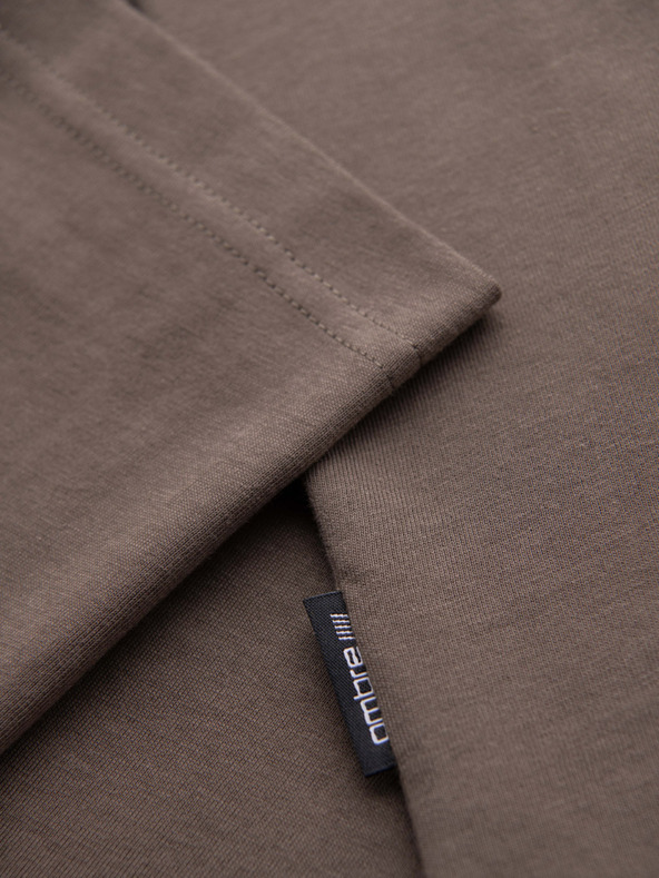 Ombre Clothing Muška pamučna majica s tiskom džepa - tamno maslinasto zelena V1 OM-TSPT-0227 Ombre Clothing