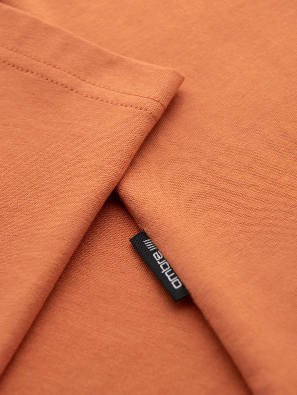 Ombre Clothing Muška pamučna majica s džepom i tiskom - narandžasta V3 OM-TSPT-0227 Ombre Clothing