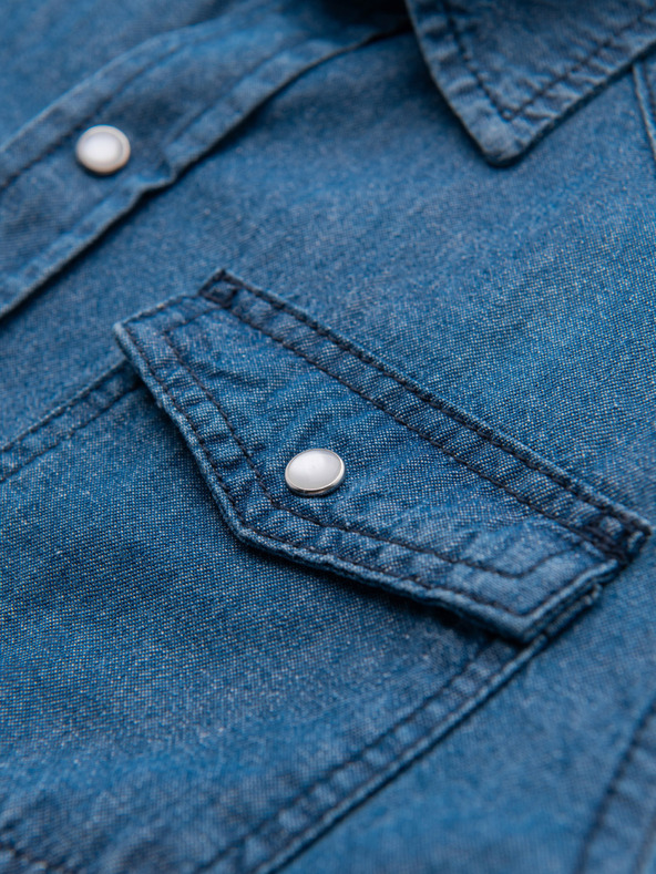 Ombre Clothing Muška trapersка košulja na dugme s džepovima - plava V2 OM-SHDS-0210 Ombre Clothing