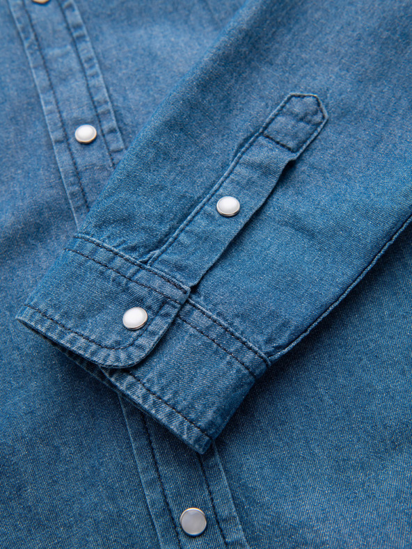 Ombre Clothing Muška trapersка košulja na dugme s džepovima - plava V2 OM-SHDS-0210 Ombre Clothing