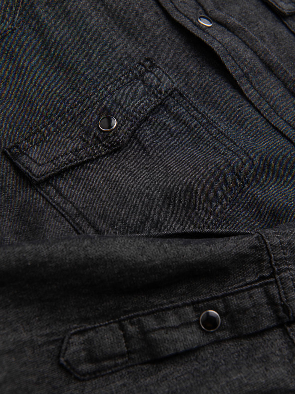 Ombre Clothing Muška trapersка košulja na dugme s džepovima - crna V3 OM-SHDS-0210 Ombre Clothing