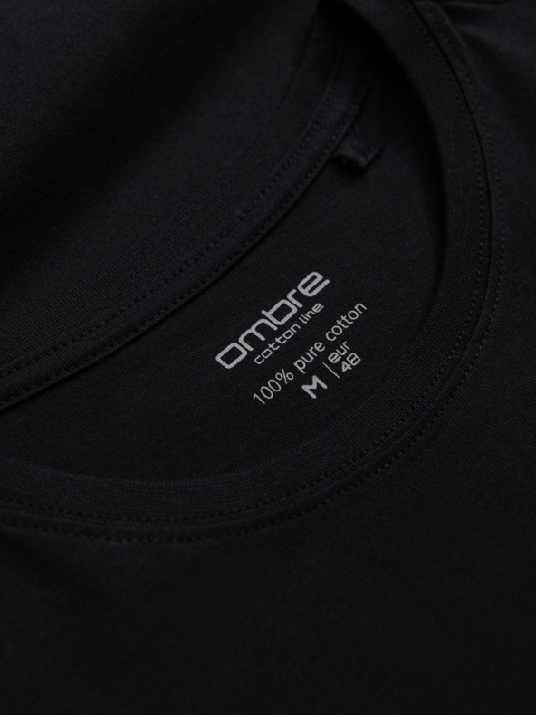 Ombre Clothing Muška klasična pamučna majica BASIC - crna V1 OM-TSBS-0146 Ombre Clothing