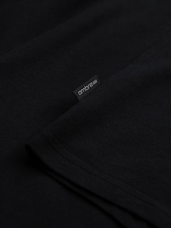 Ombre Clothing Muška klasična pamučna majica BASIC - crna V1 OM-TSBS-0146 Ombre Clothing