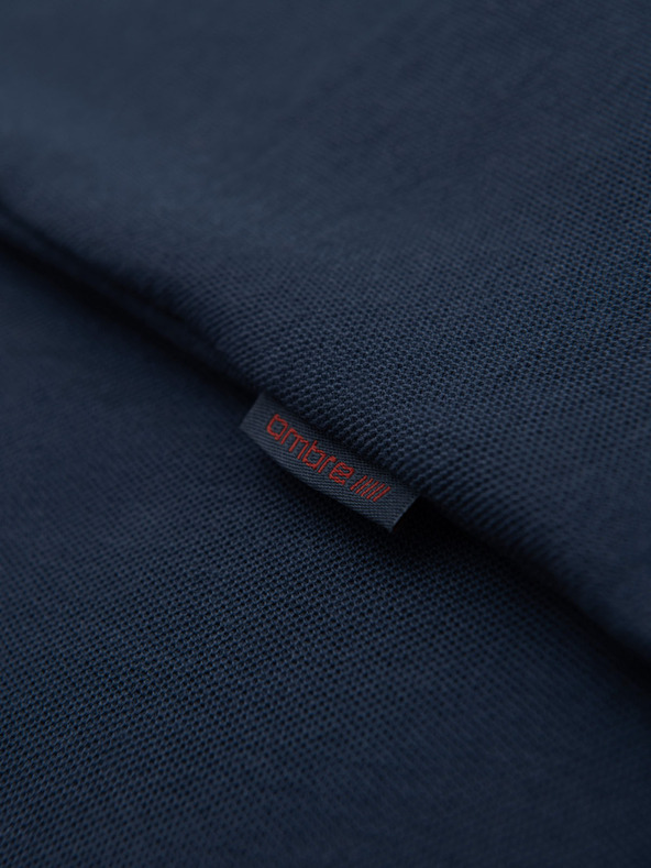 Ombre Clothing Muška majica s kontrastnim blokovima i izrezom - tamno plava V1 OM-TSCT-0198 Ombre Clothing