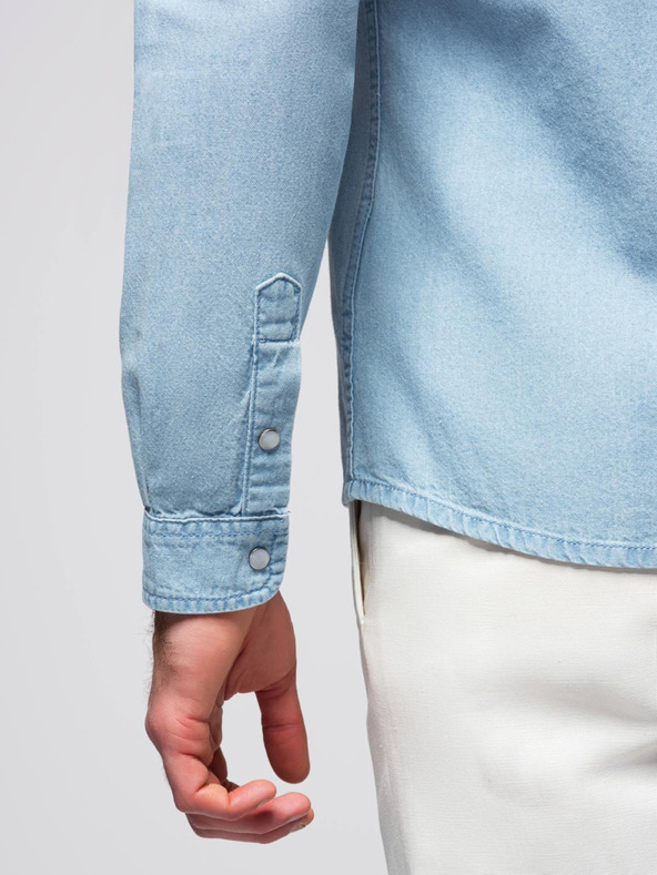 Ombre Clothing Muška trapersка košulja s džepovima na dugme - svetlo plava V1 OM-SHDS-0210 Ombre Clothing