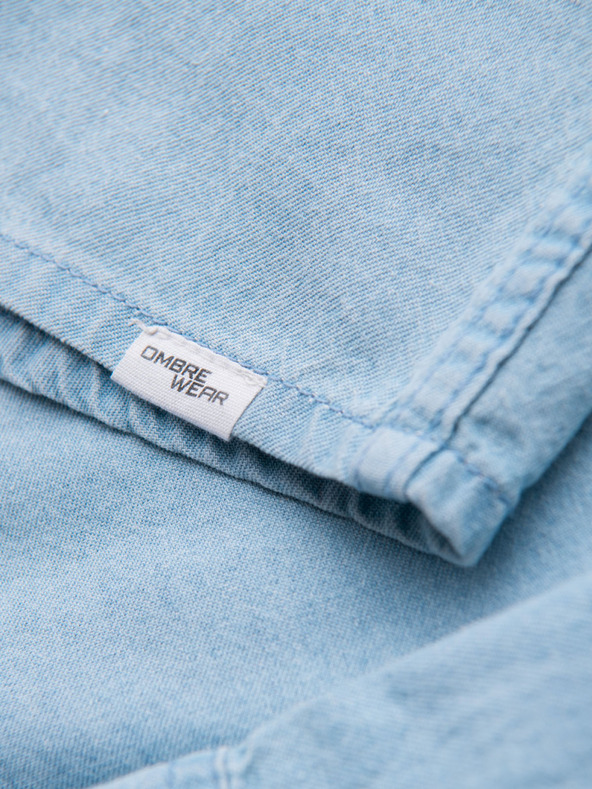 Ombre Clothing Muška trapersка košulja s džepovima na dugme - svetlo plava V1 OM-SHDS-0210 Ombre Clothing