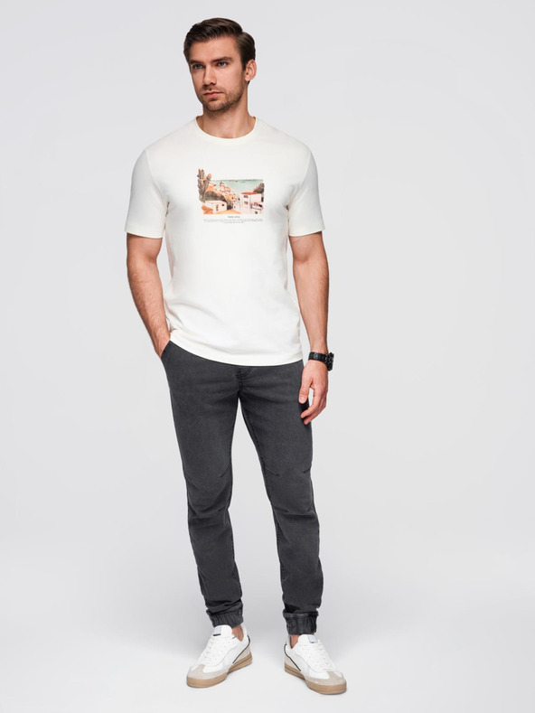 Ombre Clothing Muške traper hlače JOGGERS s pranjem efektom - sive V3 OM-PADJ-0267 Ombre Clothing