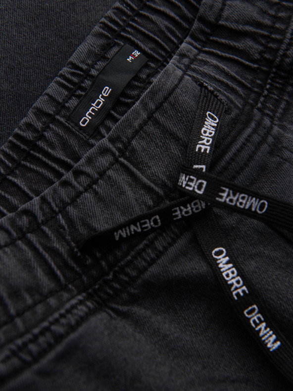 Ombre Clothing Muške traper hlače JOGGERS s pranjem efektom - sive V3 OM-PADJ-0267 Ombre Clothing