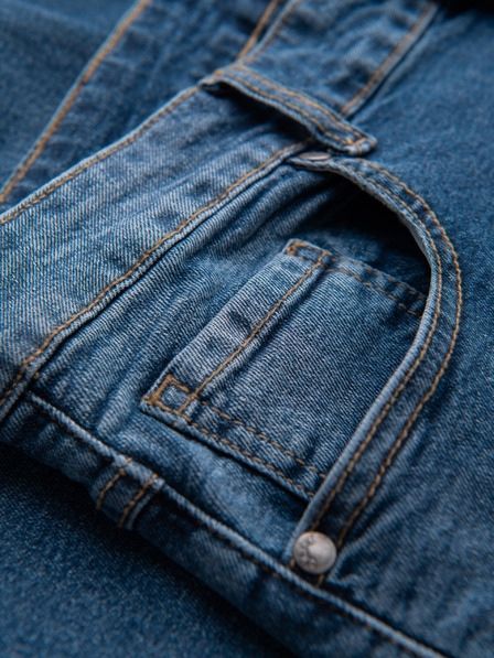 Ombre Clothing Muške traper hlače SLIM FIT s prslinama - tamno plave V2 OM-PADP-0255 Ombre Clothing