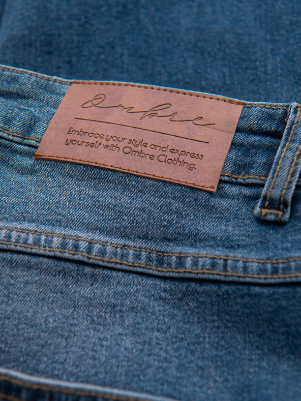 Ombre Clothing Muške traper hlače SLIM FIT s prslinama - tamno plave V2 OM-PADP-0255 Ombre Clothing