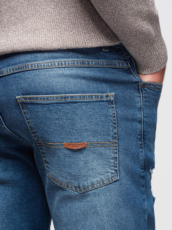 Ombre Clothing Muške traper hlače SLIM FIT s prslinama - tamno plave V2 OM-PADP-0255 Ombre Clothing