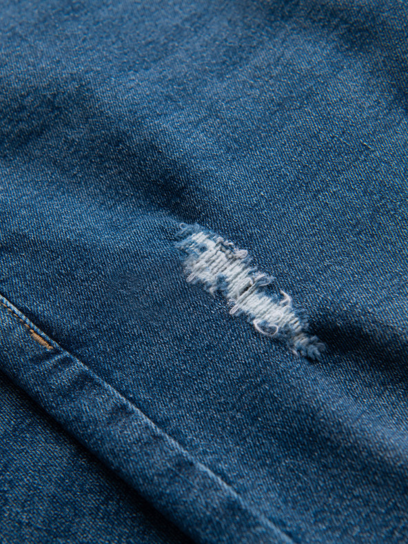 Ombre Clothing Muške traper hlače SLIM FIT s prslinama - tamno plave V2 OM-PADP-0255 Ombre Clothing