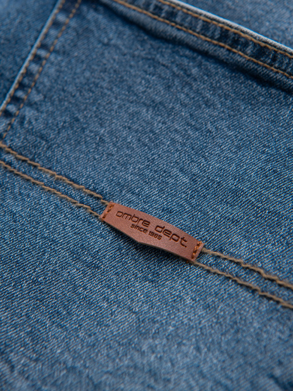 Ombre Clothing Muške traper hlače SLIM FIT s prslinama - tamno plave V2 OM-PADP-0255 Ombre Clothing