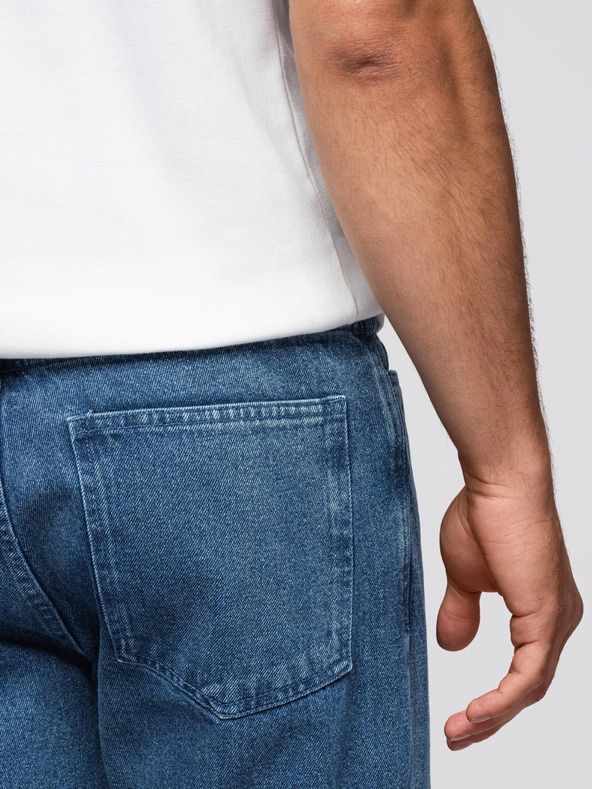 Ombre Clothing Muške traper hlače CARROT FIT s prslinama na rubovima - plave V2 OM-PADP-0250 Ombre Clothing