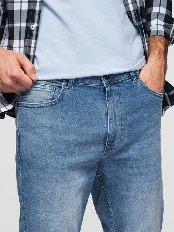 Ombre Clothing Muške traper hlače CARROT s prslinama - svetlo plave V1 OM-PADP-0253 Ombre Clothing