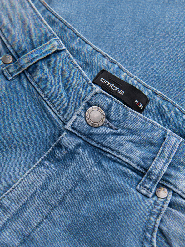 Ombre Clothing Muške traper hlače CARROT s prslinama - svetlo plave V1 OM-PADP-0253 Ombre Clothing