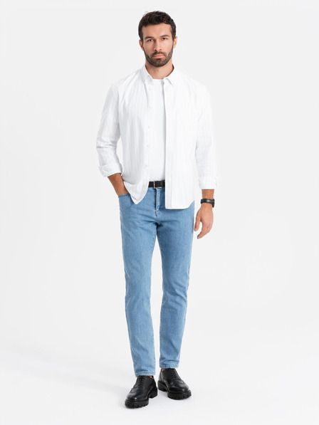 Ombre Clothing Muške klasične traperi SLIM FIT s elastanom - svetlo plave V2 OM-PADP-0216 Ombre Clothing