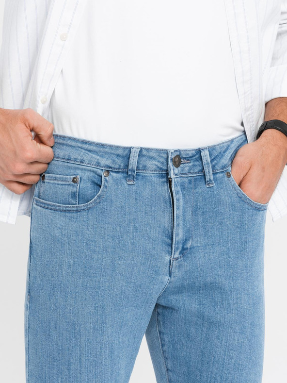 Ombre Clothing Muške klasične traperi SLIM FIT s elastanom - svetlo plave V2 OM-PADP-0216 Ombre Clothing